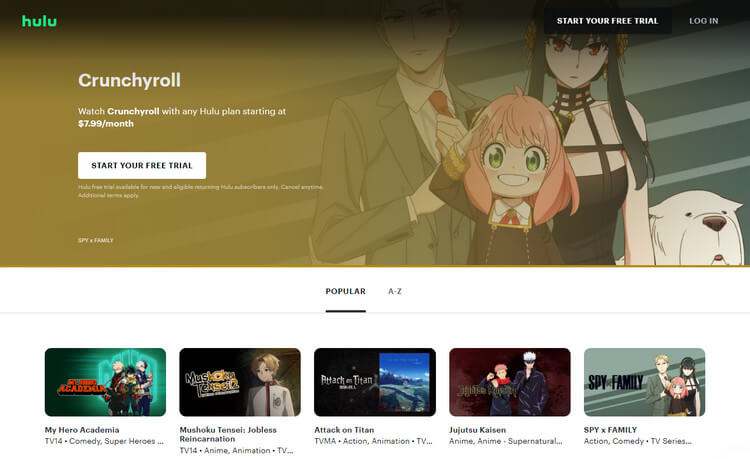 crounchyroll en hulu